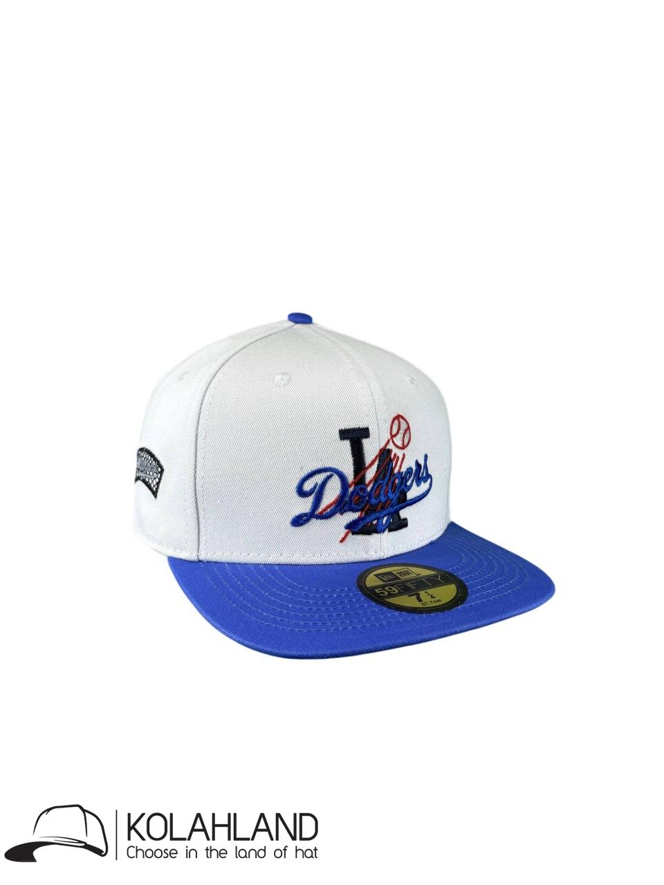 IMG_20260709_112123_058.jpg کلاه کپ فیت بک LA DODGERS سفید آبی کد333 - Image 1
