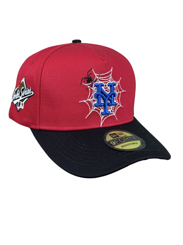 IMG_5910.jpeg کلاه نقابدار بیسبالی اسنپ بک (ADJUSTABLE) مارک NEW YORK METS زرشکی مشکی کد089 - Image 1
