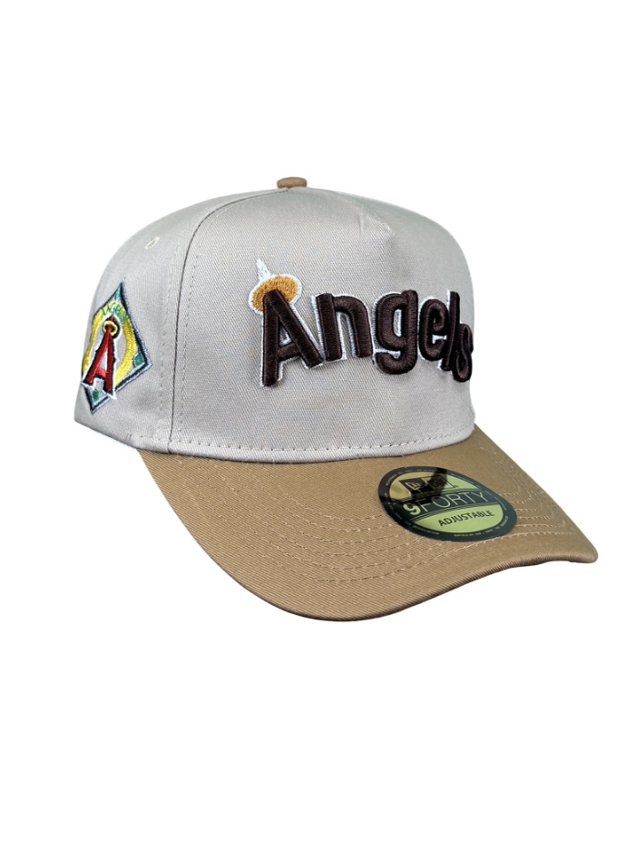 IMG_5980.jpeg کلاه نقابدار بیسبالی اسنپ بک (ADJUSTABLE) مارک LOS ANGELSE ANGELS کرم قهوه ای کد 055 - Image 1