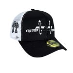 کلاه نقابدار پشت توری CHROME HEARTS مشکی برند NEW ERA کد NE22