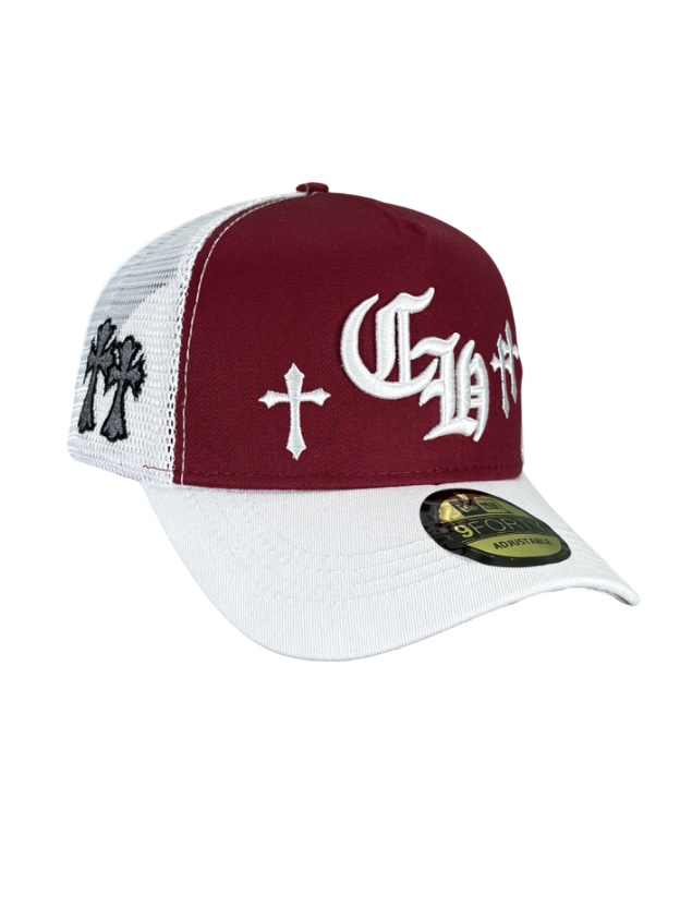 IMG_6879.jpeg کلاه نقابدار پشت توری CHROME HEARTS زرشکی برند NEW ERA کد NE23 - Image 1