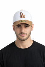 کلاه نقابدار بیسبالی کتان دورنگ Adjustable برند new era گلدوزی NY و LA کد NE2-12